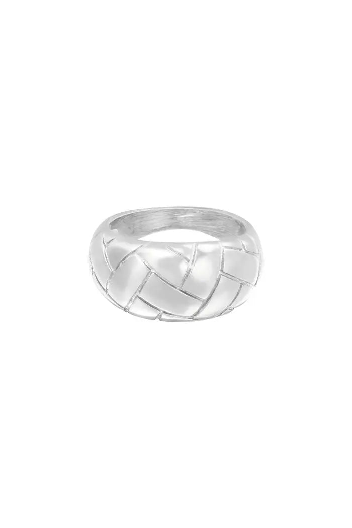 Ring braided Zilver Stainless Steel
