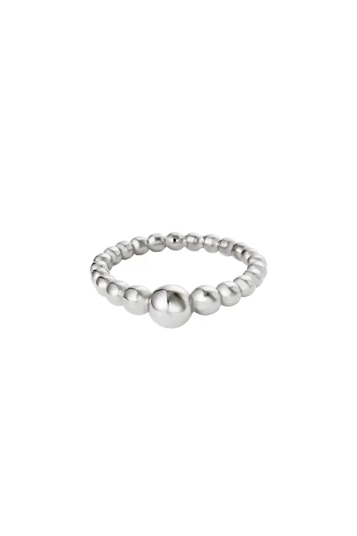 Ring Steel Pearls Zilver Stainless Steel