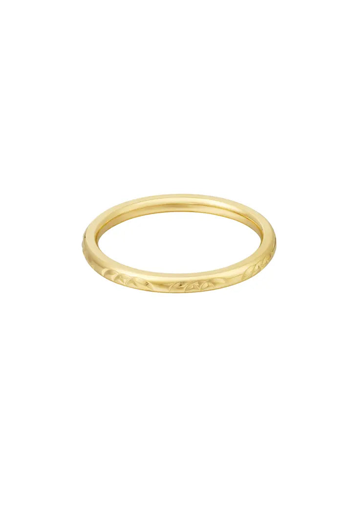 Ring subtiele print Goud Stainless Steel