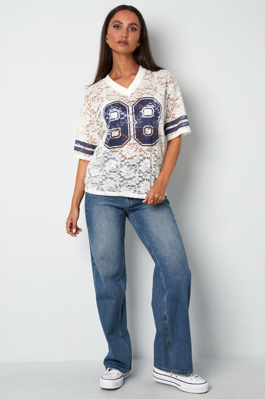 98 - T-shirt doorzichtig met korte mouwen