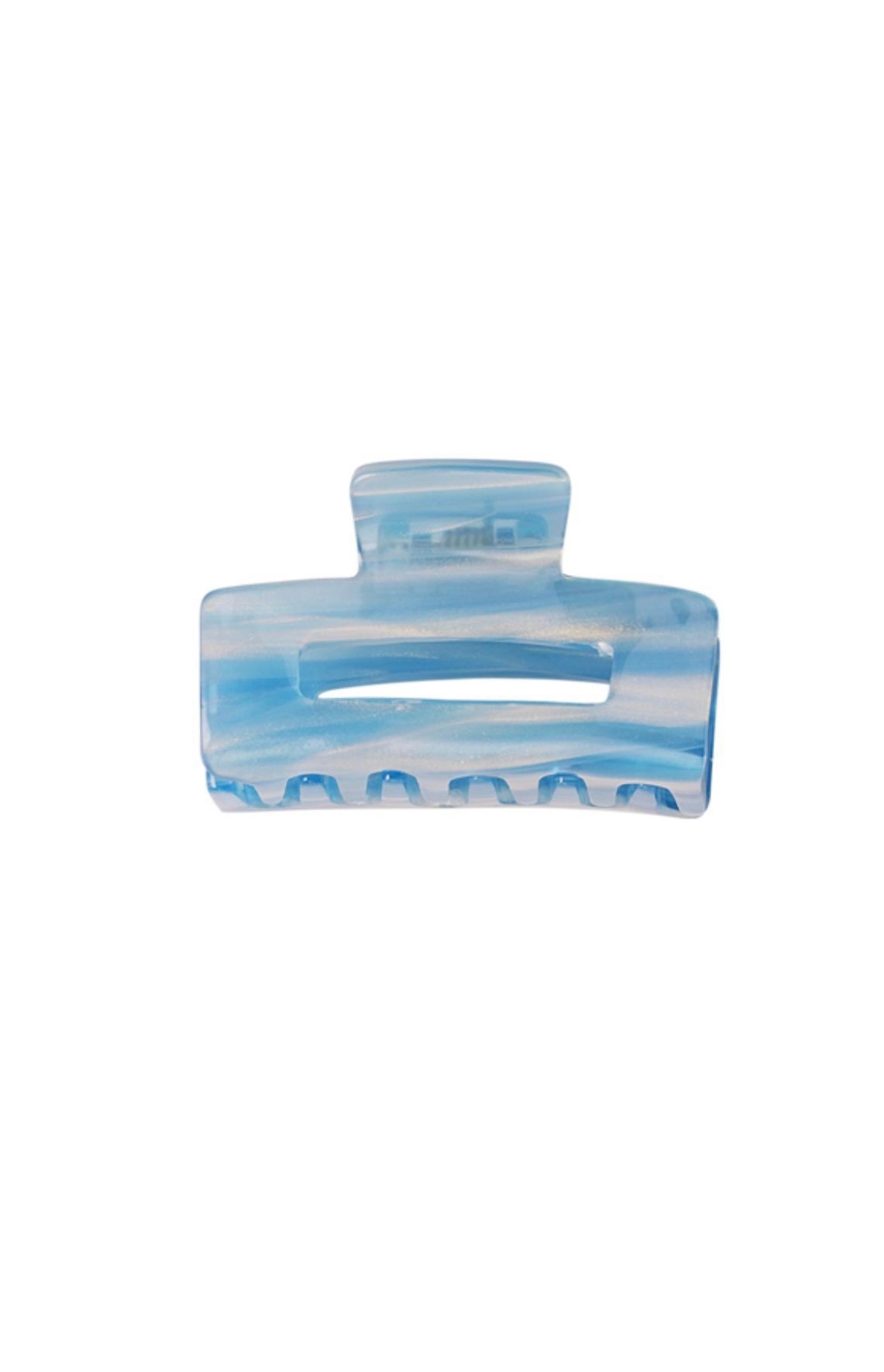 Haarclip mini-rechthoek blauw