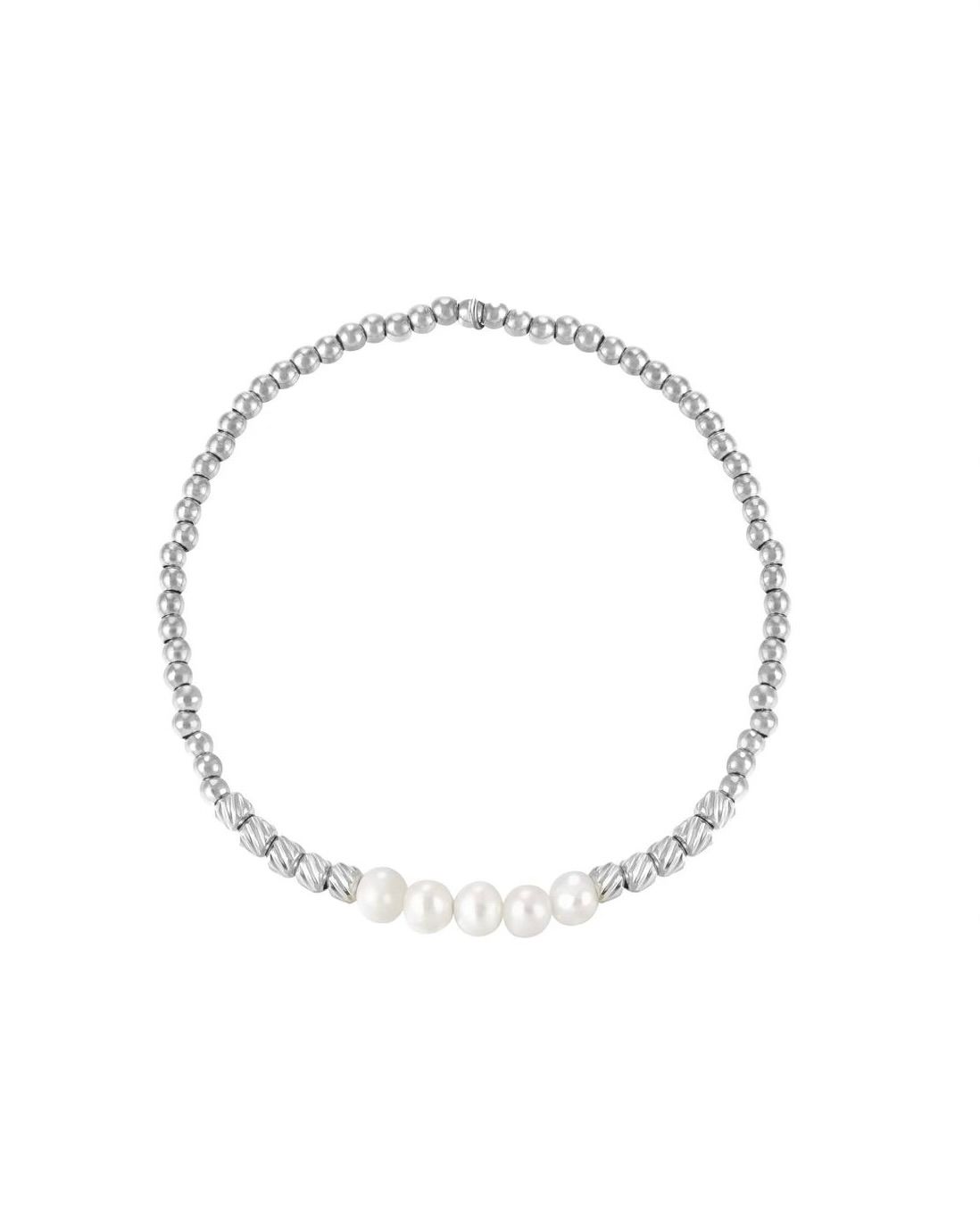 Armband kleine parels zilver