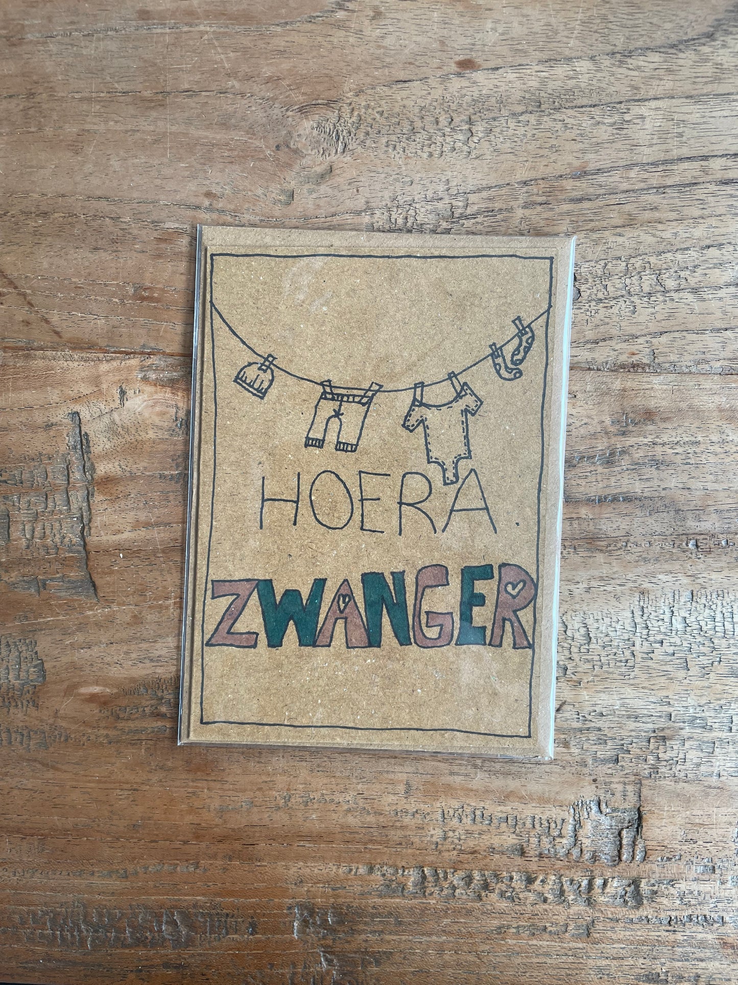 Kaart Hoera Zwanger