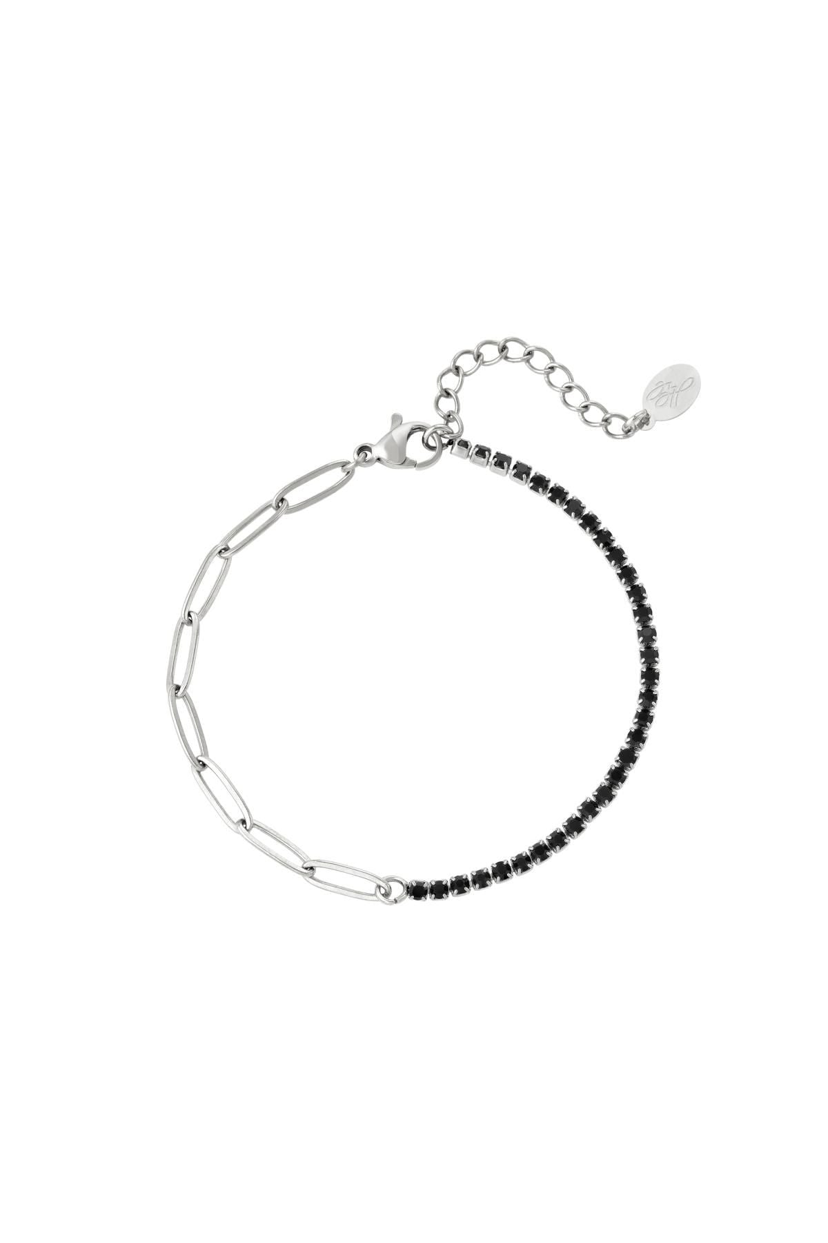 Armband kralen zwart zilver