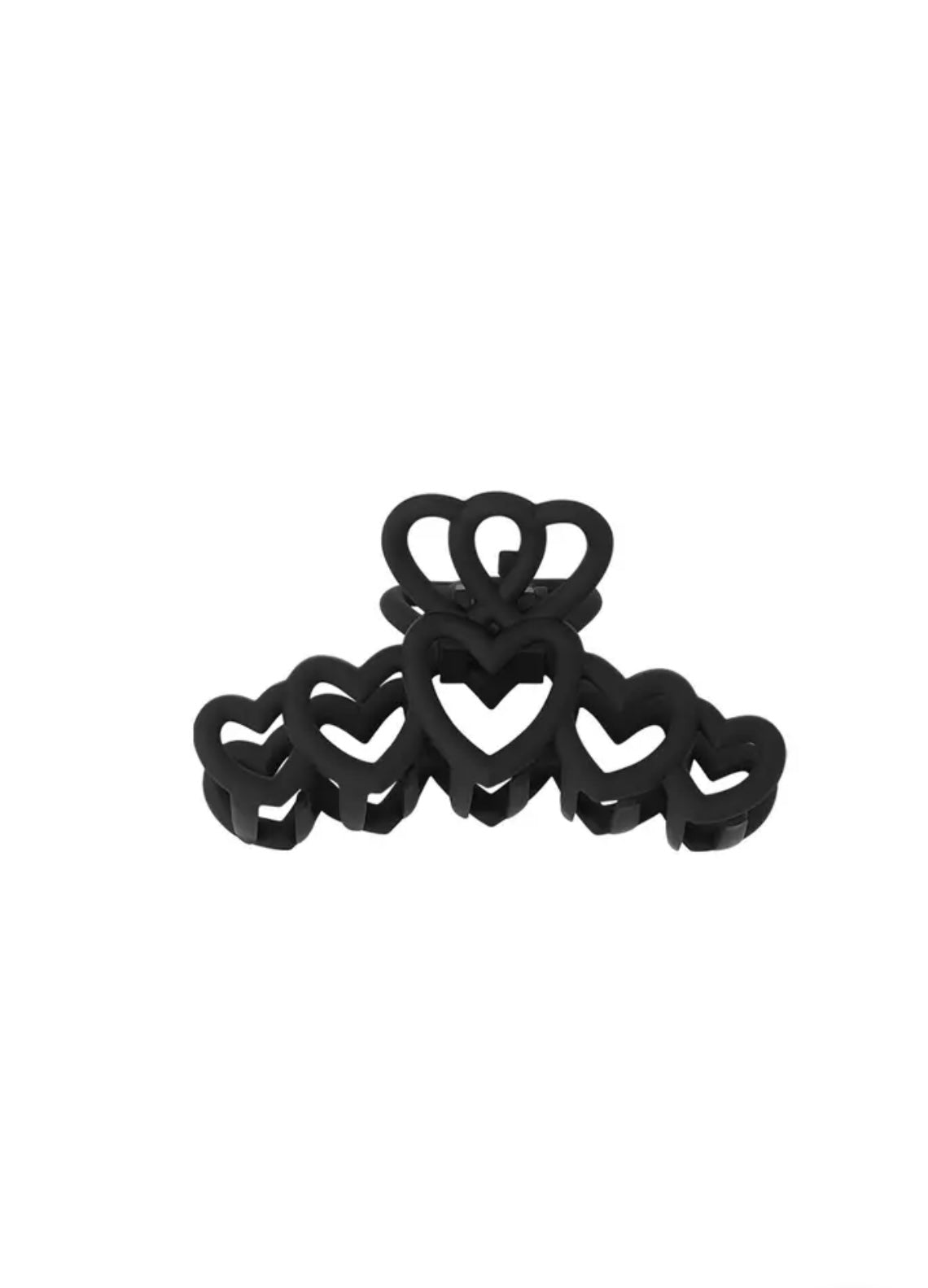 Haarclip Hartjes zwart