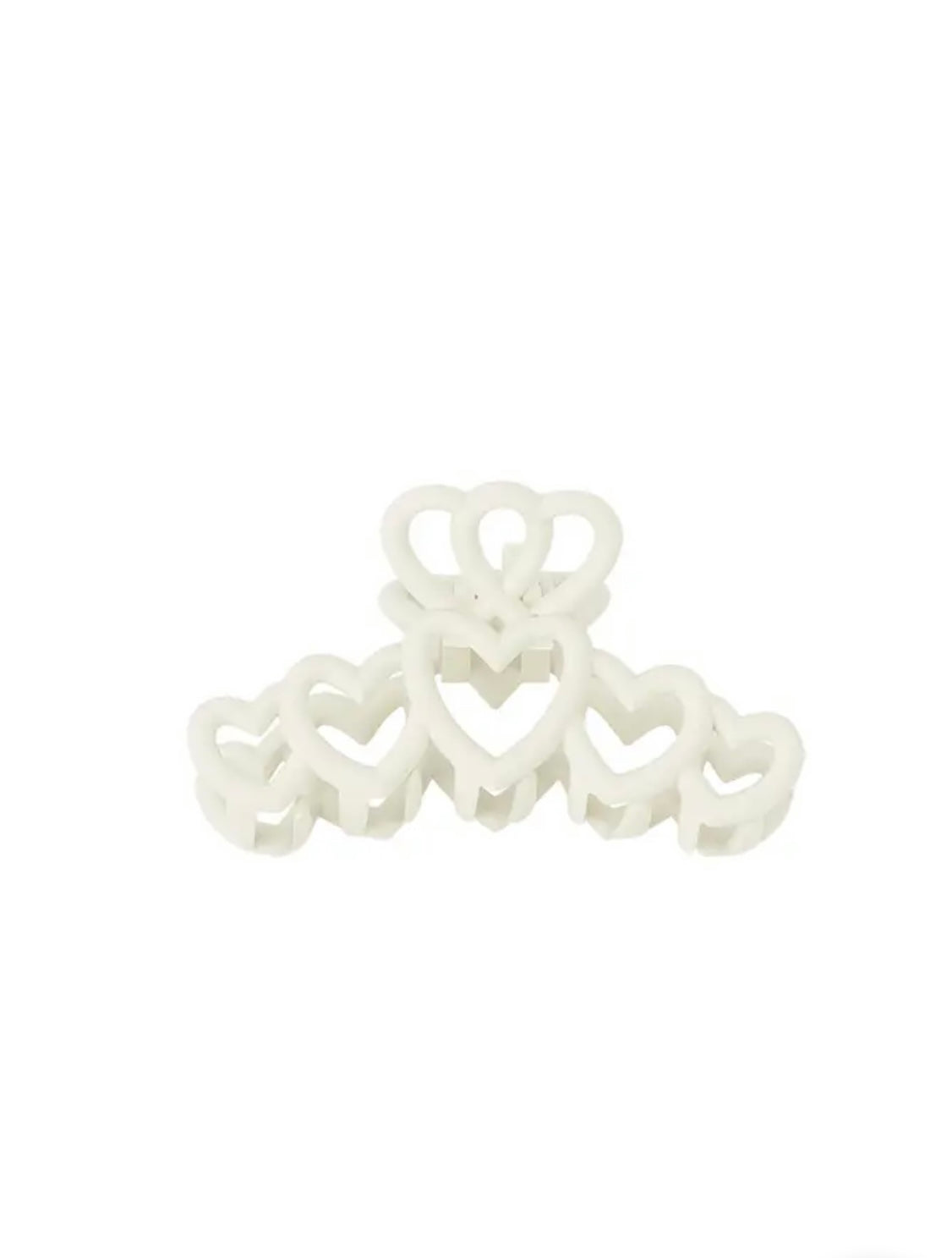 Haarclip Hartjes wit