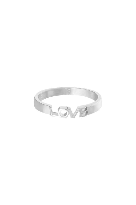 Ring Love Zilver Stainless Steel