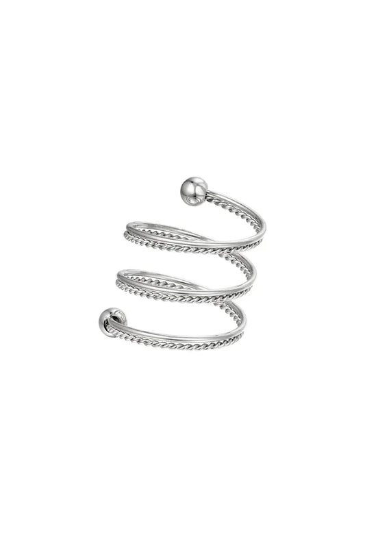 Ring spiraalvormige Zilver Stainless Steel