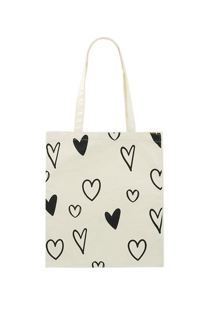 Hearts wit - Canvas Shopper