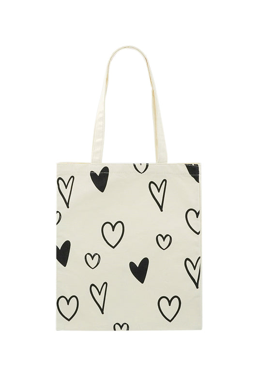 Hearts wit - Canvas Shopper