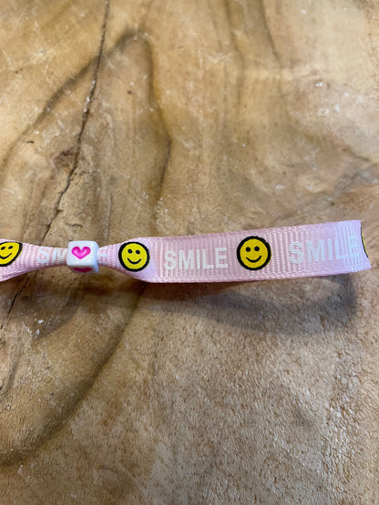 Armband smile roze
