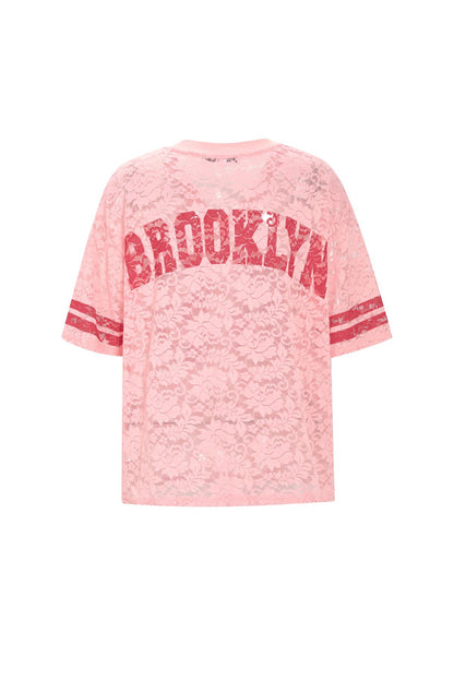 Roze T-shirt 98 doorzichtig met korte mouwen